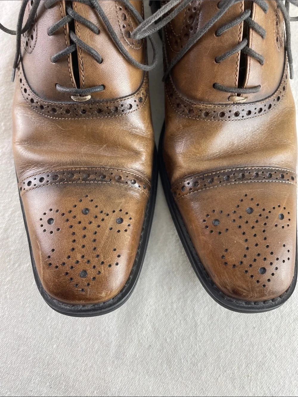 Johnston & Murphy Men's Brown Leather Wingtip Dress Shoes Size 8